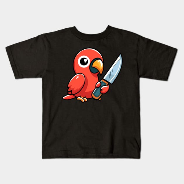 Parrot with knife! Kids T-Shirt by Anime Meme's